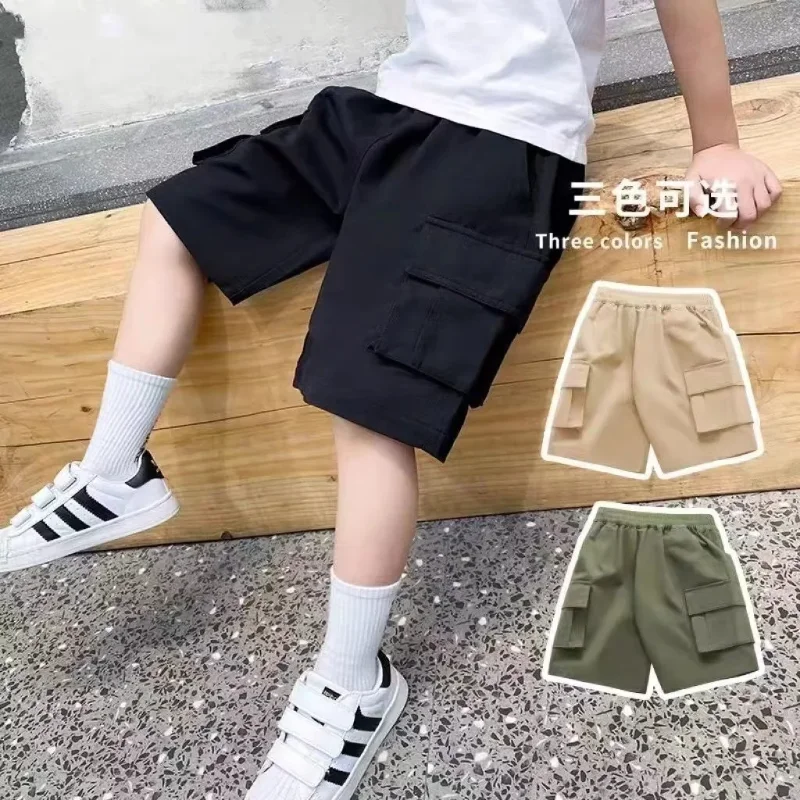 

Summer Boys' Casual Shorts Cotton New Children's Five piece Costume Pants Middle Big Boys' Outer Short Pants Korean Version