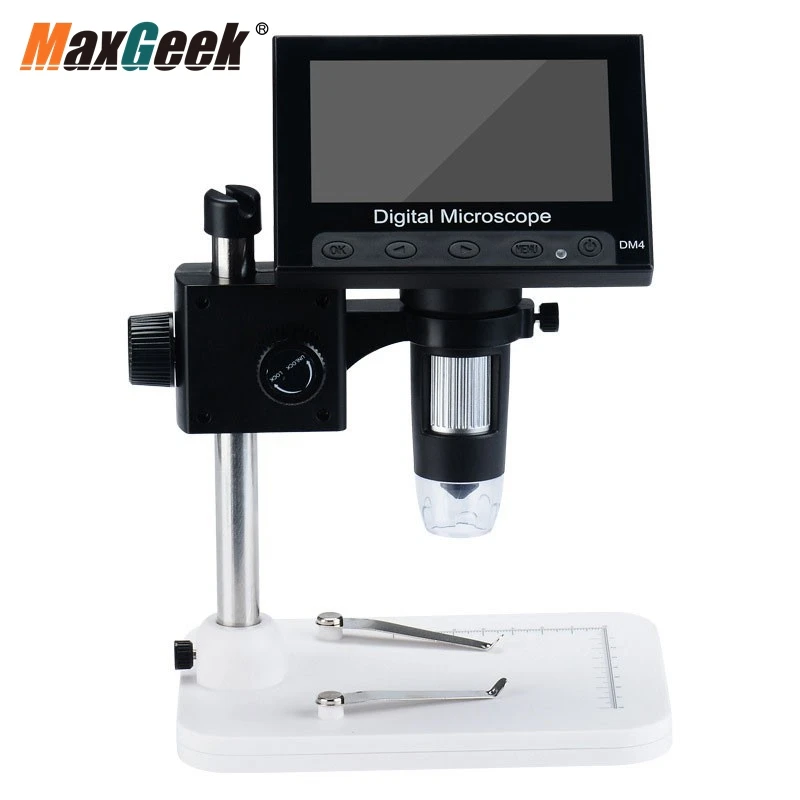 

Maxgeek DM4 1000X 720P Portable Digital Microscope 4.3" Screen (Adjustable Stand with Clamps) for Antique Coin