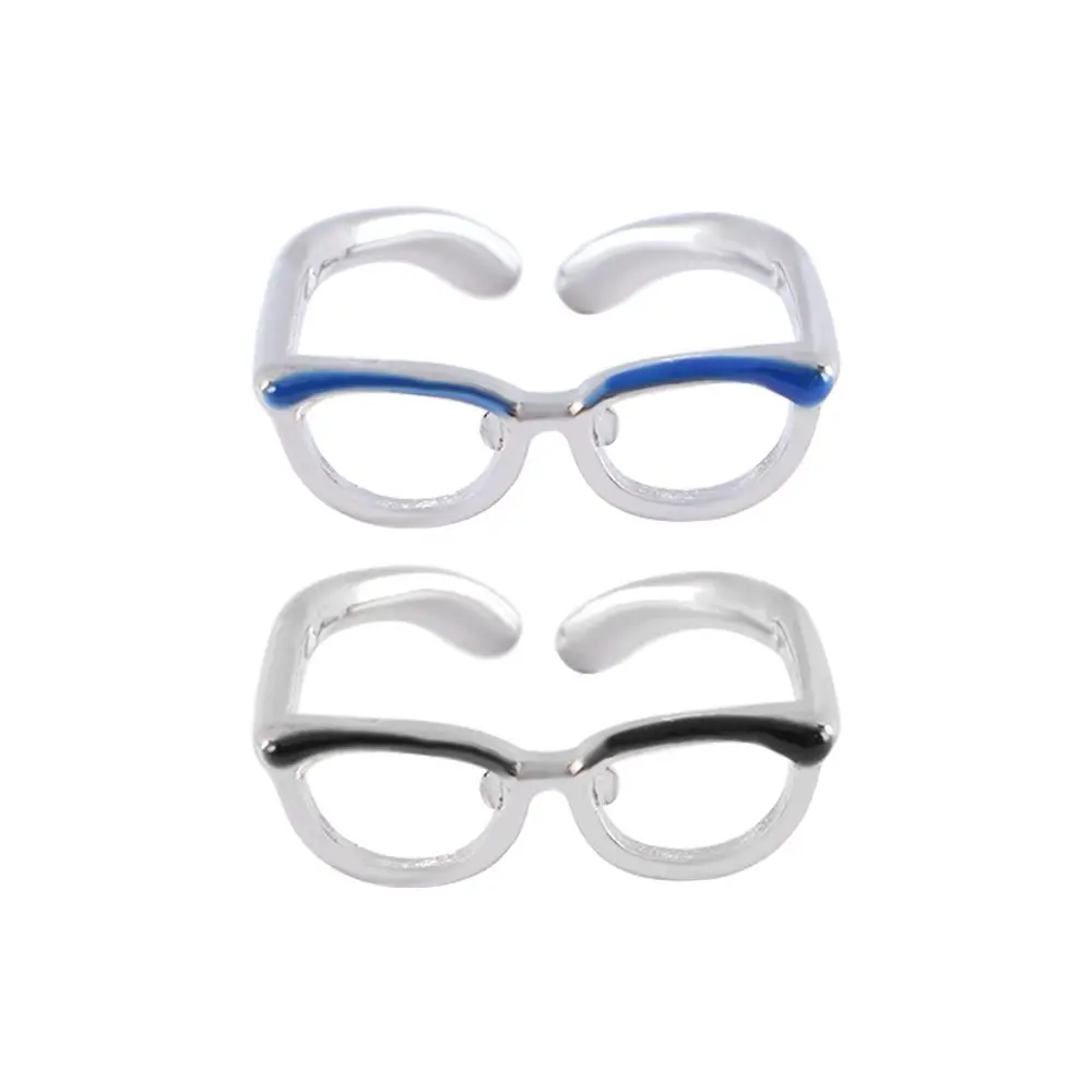 

Funny Glasses Ring Fashion Adjustable Enamel Hollowed Ring Vintage Unique Women Jewelry Accessories Party Finger Ring