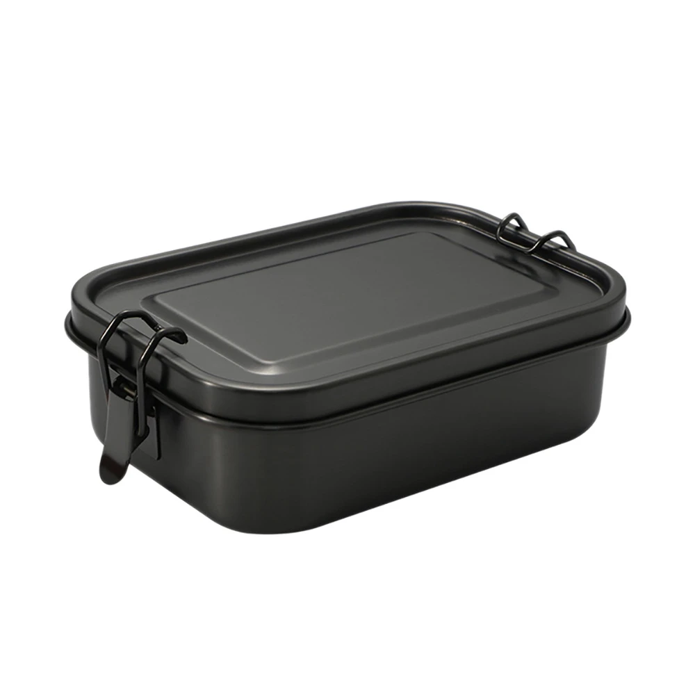 

Stainless Steel Bento Box Leakproof Metal Lunch Box with Removable Divider Lunch Box for Children and Adults(Black)