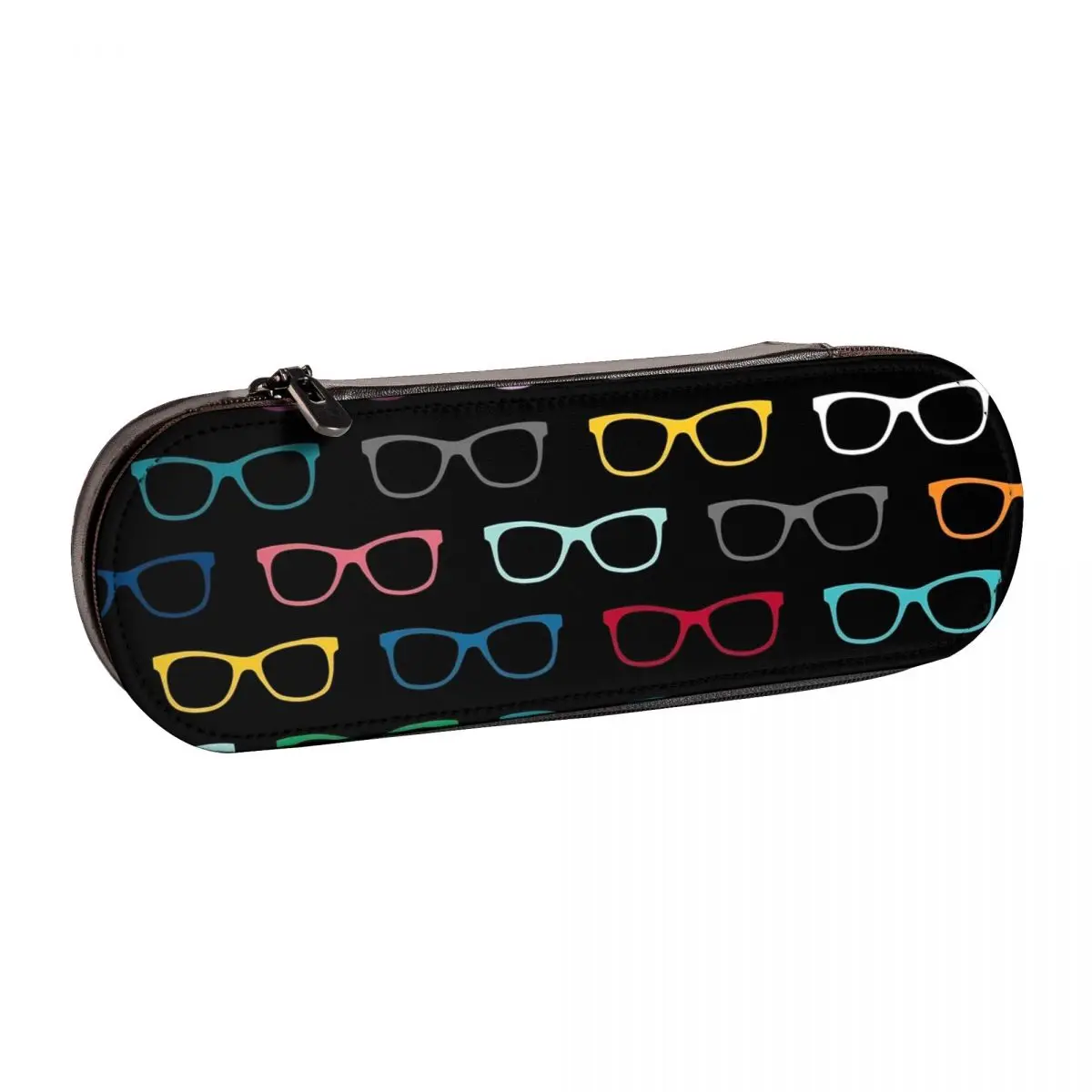 

Красочные очки, жесткий карандаш, искусственные хипстерские очки, очки для начальной школы, средний кожаный пенал для детей, крутая сумка для ручек на молнии