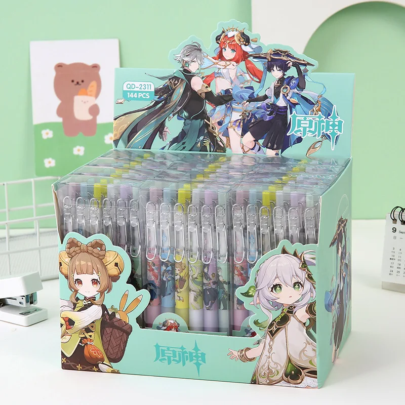 

New Creative Yuan Shen Metal Pen Clip Press Action Pen Press Type Neutral Pen Office Signature Pen Student Stationery