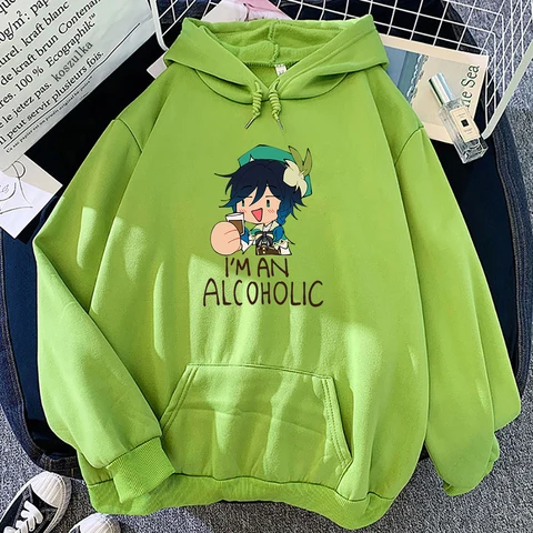2023 Venti Hoodie Women Harajuku Oversized Genshin Impact Hoodies Woman Kawaii Fleece Pullovers Sweatshirts Clothes Genshin Hood