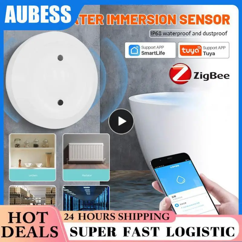 

Scene Linkage Water Immersion Sensor Smart Life Water Sensor Long Battery Life Leakage Sensor App Remote Monitoring Flood Sensor