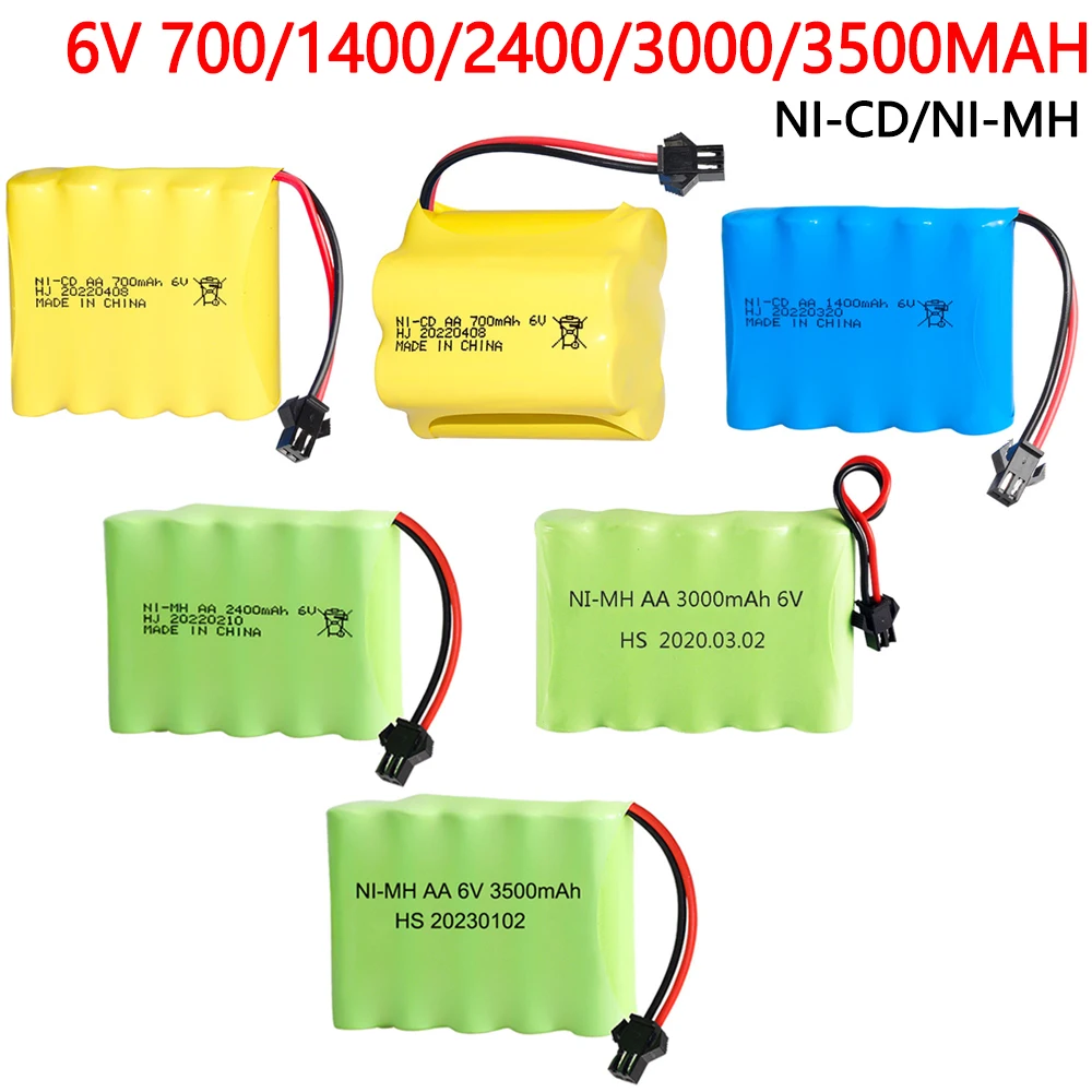 

6V 3000mAh NI-MH NI-CD 1400MAH 2400mAh 700mah 3500mAh battery for RC Toys Cars Truck Tank Guns robots RC TOYS 6V AA nimh battery