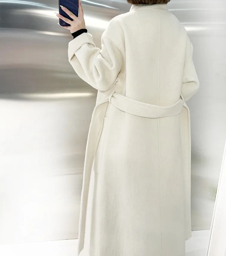 Осень 2023 Женское шерстяное пальто свободное стильное теплое с