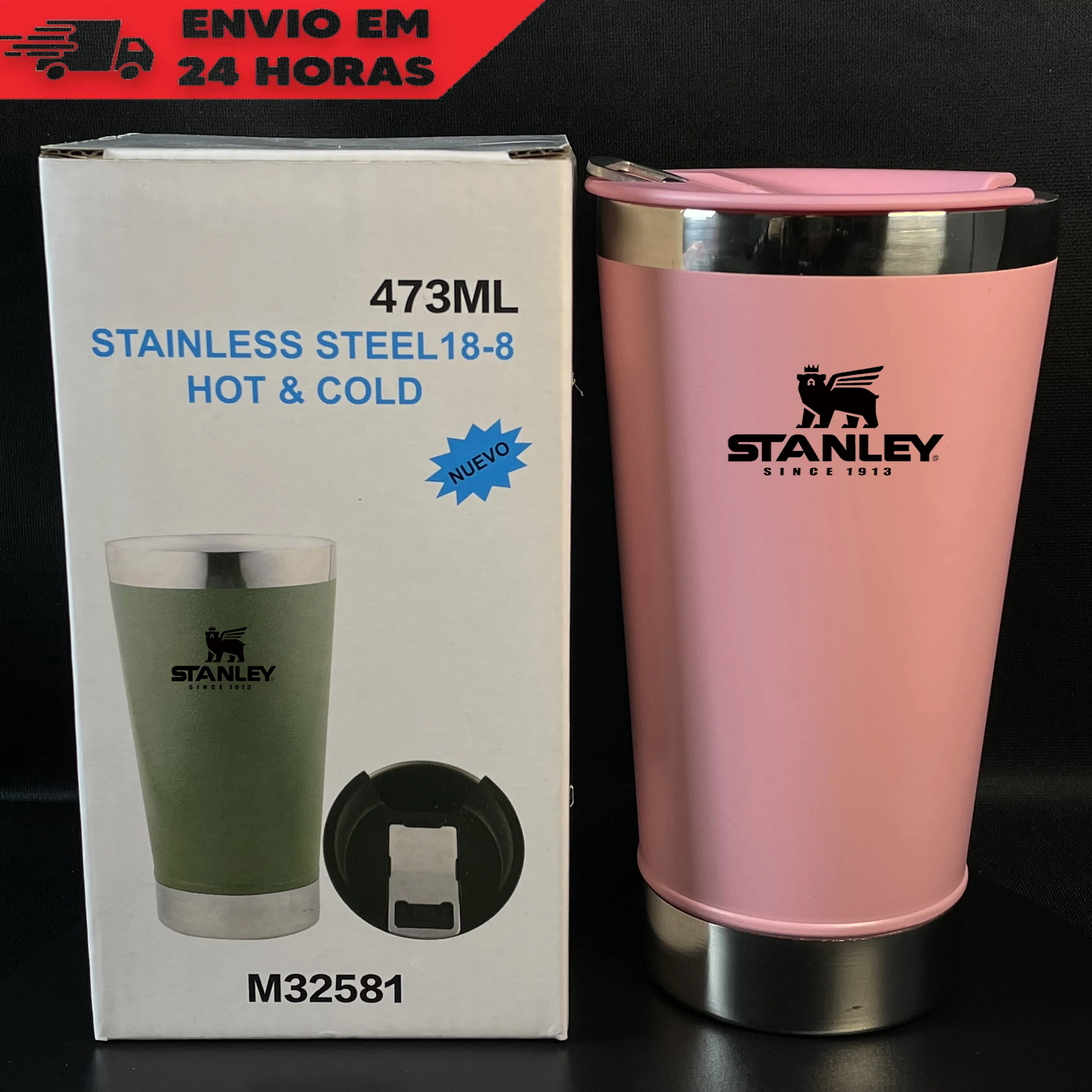 473 мл бутылка для воды Stanley кружка пива из нержавеющей стали термос с крышкой