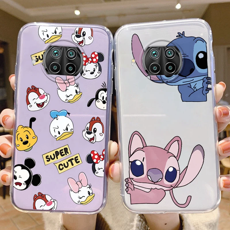 for Xiaomi Mi 10T Lite 5G Phone Case Cute Funny Mickey Minnie Mouse Daisy Donald Duck Stitch Clear Soft TPU Silicone Cover Coque