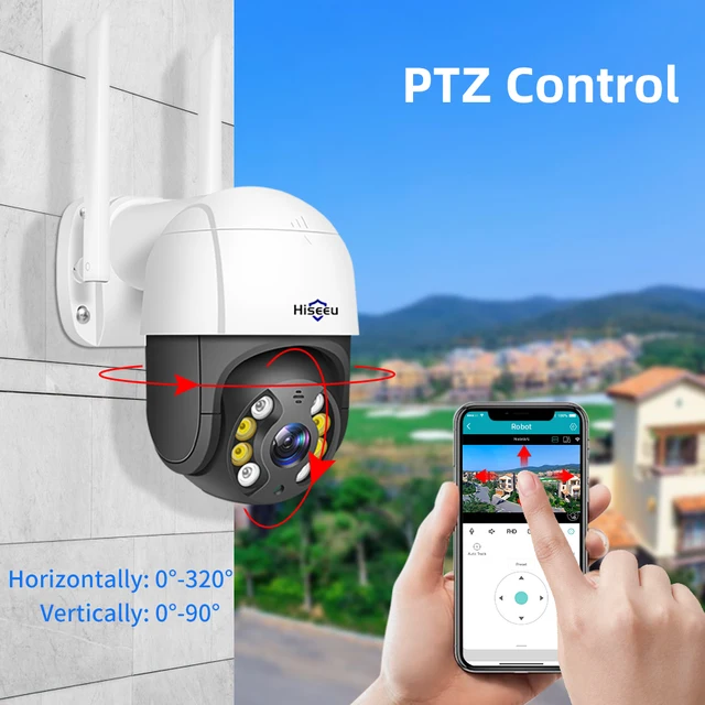 Hiseeu 4K 8MP Smart Wifi PTZ Camera 5x Digital Zoom AI Human Detection ONVIF Wireless CCTV IP Camera Home Security Protection 2