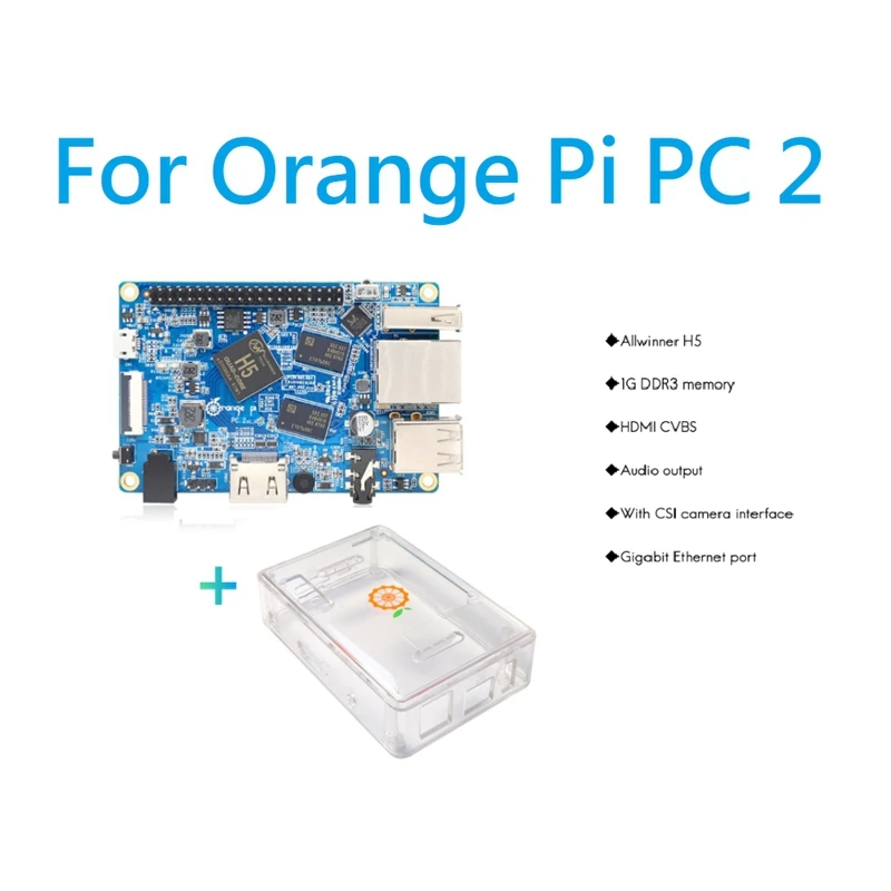 

For Orange Pi PC2 H5 Board 1GB DDR3+Transparent Case Quad-Core 64-Bit Cortex-A53 Run Android4.4/Ubuntu/Debian