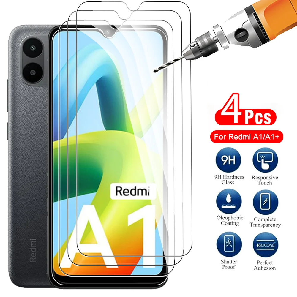 

For Xiaomi Poco C50 C 50 Redmi A1 Mi RedmiA1 Plus 4G MiA1 Redme A 1 A1Plus A1+ 6.52'' 2022 4PCS Tempered Glass Screen Protectors