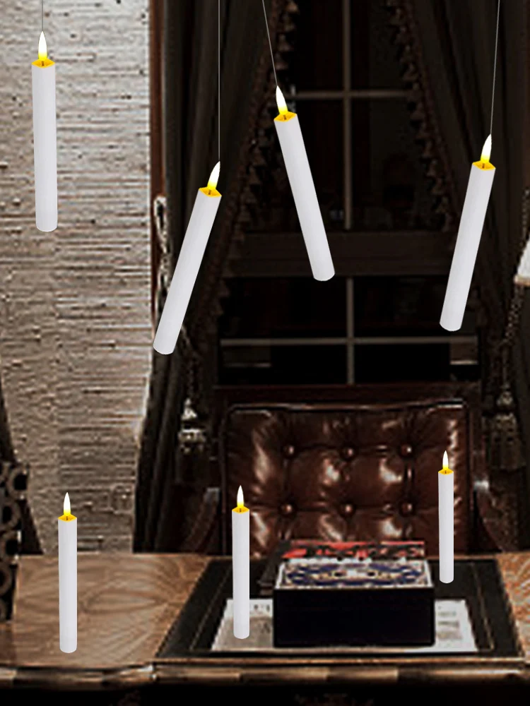 Мерцающий теплый свет с длинным стержнем светодиодная беспламенная коническая