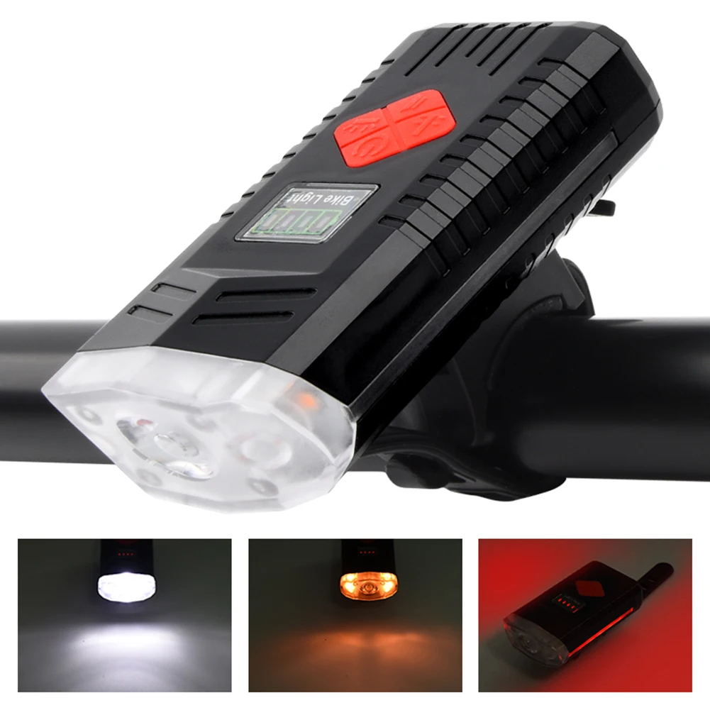 

USB Rechargeable ABS Bike Light MTB Bicycle Front Lamp Cycling Riding Safety Warning Light Waterproof Bicycle Flashlamp