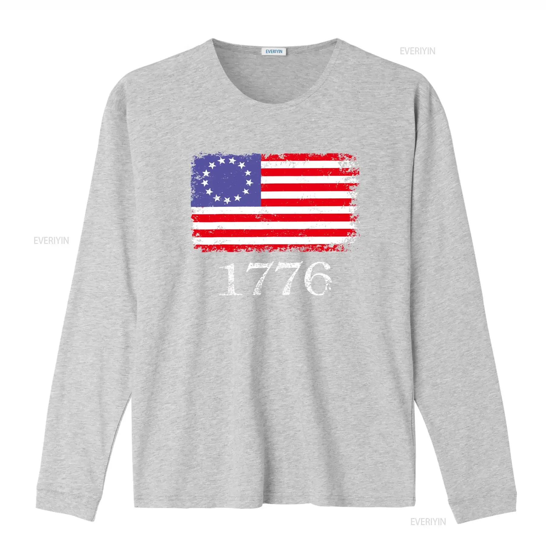 Фото Футболка Betsy Ross с американским флагом 4 июля 1776 года, ретро-дизайн, патриотический узор для празднования Дня независимости, винтажная, с эффектом потертости №4