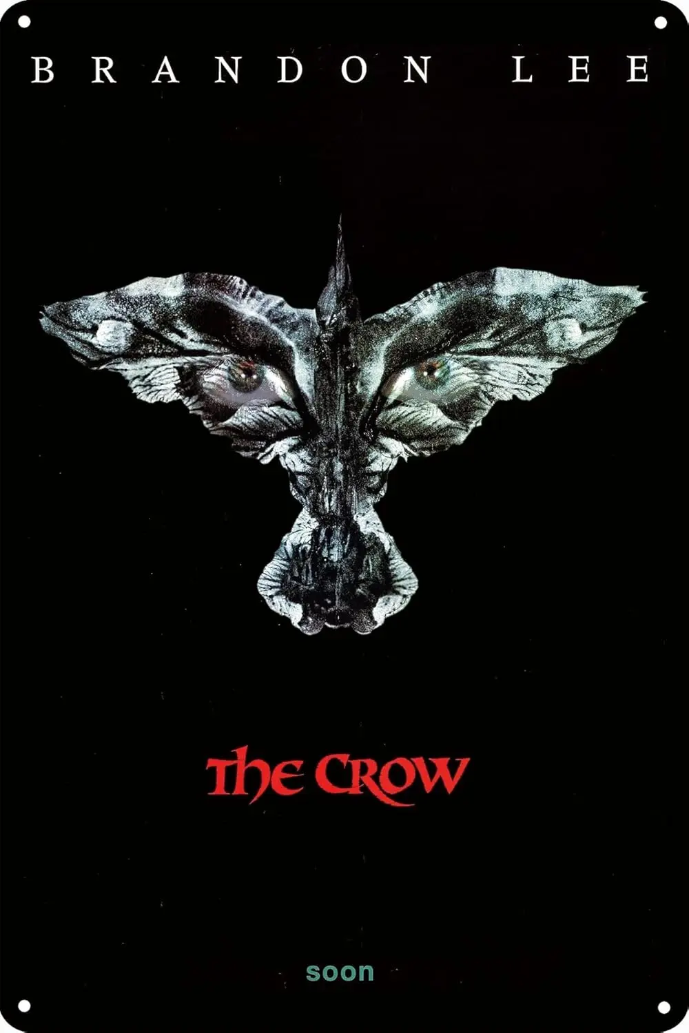 

Постер фильма «Ворона» Ретро металлическая жестяная вывеска Винтажная жестяная вывеска - культовая пленка Винтажный настенный декор для фанатов ужасов, коллекционеров