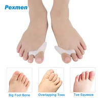 pexmen 2pcs child gel toe separator protector hallux valgus orthosis foot care kids silicone bunion corrector straightener