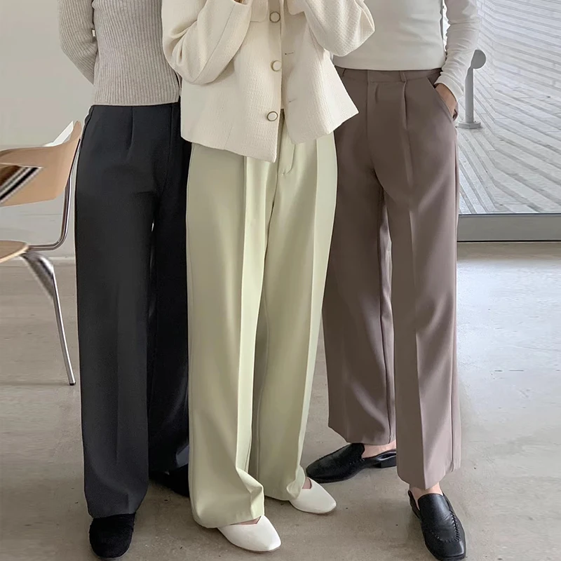 Новые популярные яркие цвета с высокой талией тонкие широкие прямые