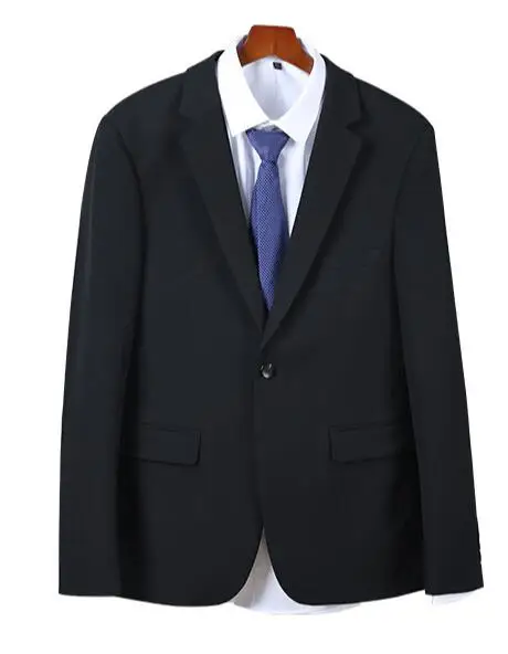 

Новый стильный мужской весенне-осенний однотонный костюм из высококачественной хлопковой смеси с длинным рукавом, приталенный красивый Блейзер, ABE34