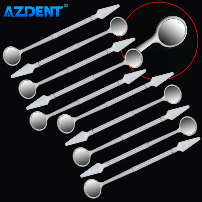 

AZDENT 10PCS Dental Disposable Mirror Oral Mouth Exam Reflector Mirrors Plastic