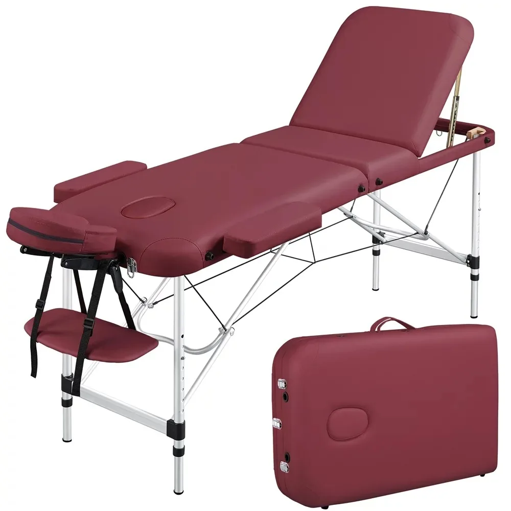 

84" 3-Section Portable Massage Table for Spa Treatments massage chair portable massage bed