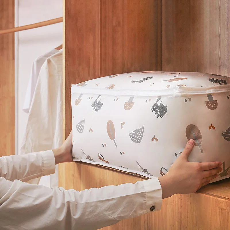 

Printed Quilt Clothes Storage Bag Folding Duvet Blanket Sorting Bags Dust-Proof Closet Under-Bed Storage Moistureproof Organizer