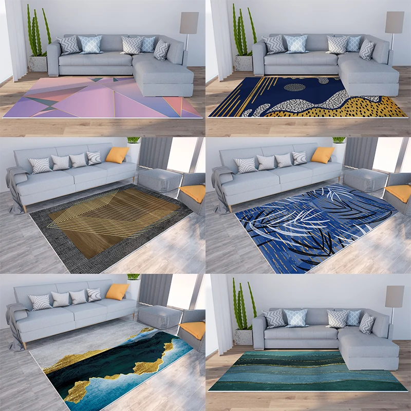 

Home Decor Geometric Print Washable Modern Rug Kitchen Mats Entrance Door Mats Living Room Non-Slip Bathroom Bedside Floor Mats