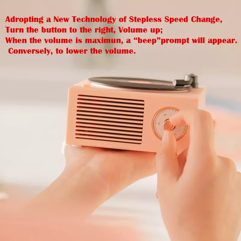 Box Type Built-in Bluetooth Stereo Wireless Vintage Retro Microphone Speaker HIFI Aux Support Portable Record Player Shape enlarge