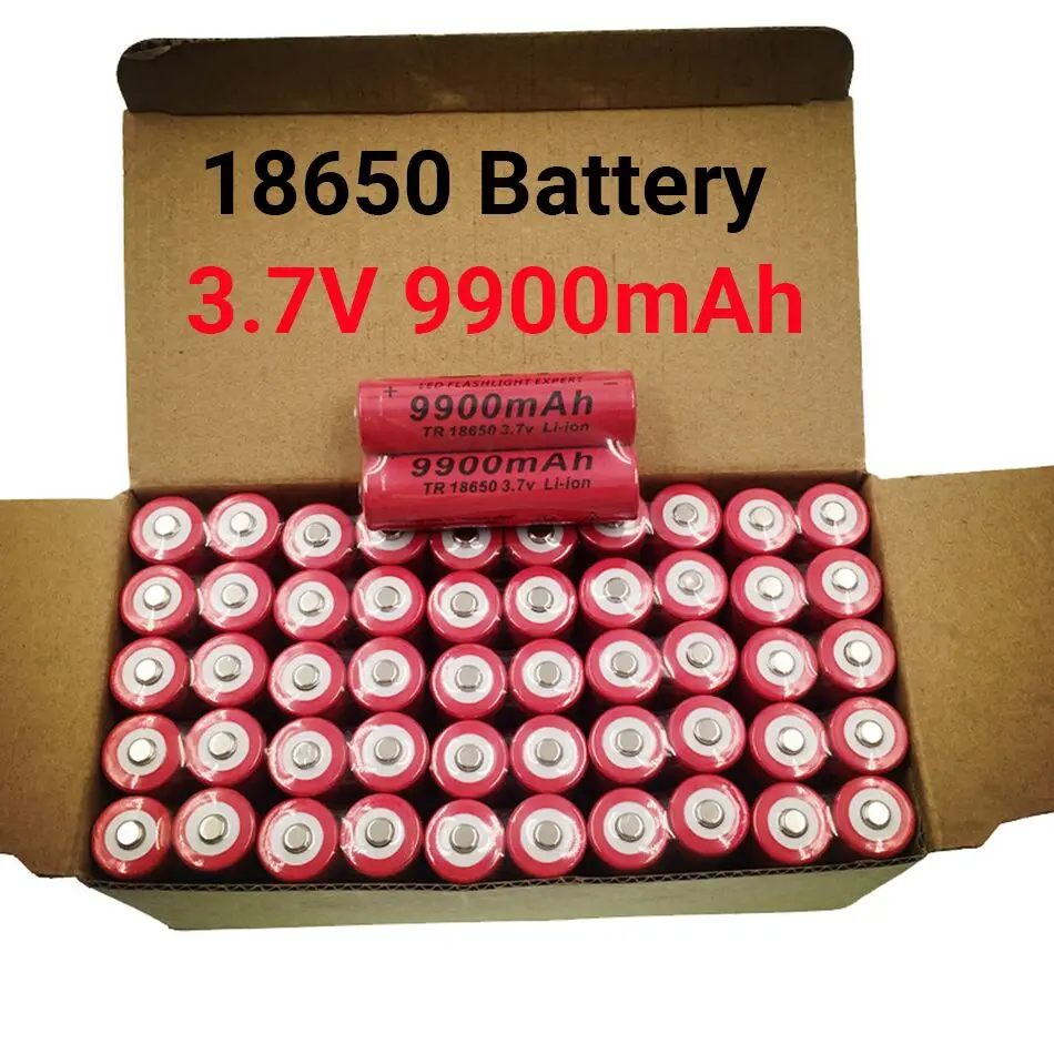 

Литиевая батарея с фактической емкостью 18650, перезаряжаемая литиевая батарея 9900 мАч, 3,7 в, яркая фотовспышка, аккумуляторная батарея