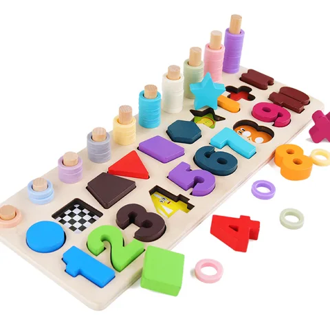 Деревянная математическая игрушка для дошкольников, материалы Монтессори, Обучающие цифры, подходящая Цифровая форма, игрушка для раннего развития
