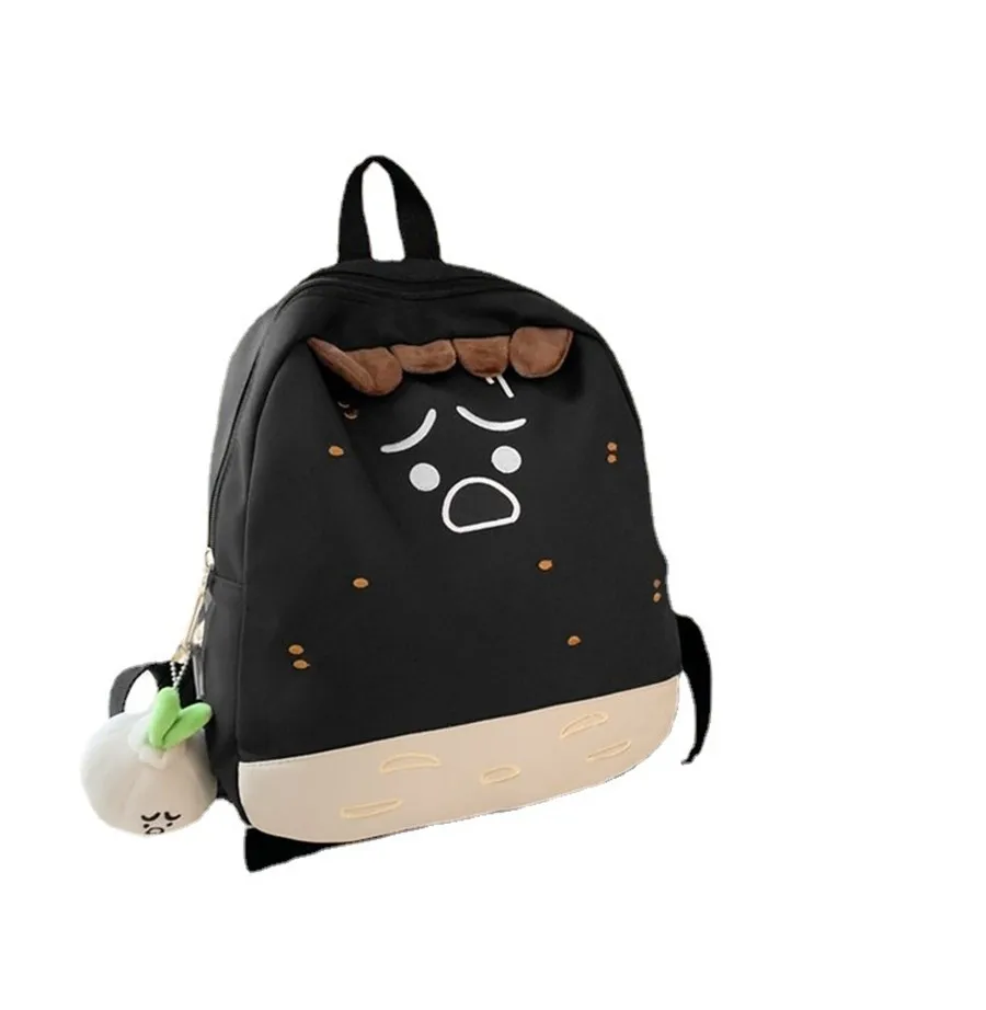 

Japanese INS Cute Canvas Women's Backpack Academy Personality Ugly and Cute Funny Soft Girl Backpack Student Campus Schoolbag