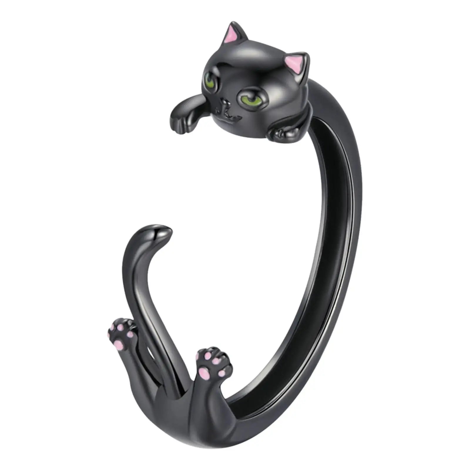 

Открытые Кольца в форме кошки, регулируемые винтажные Стильные Кольца для дня