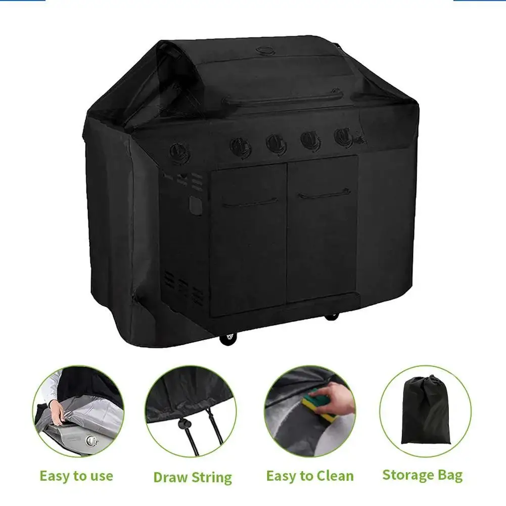 

3Sizes Waterproof Grill Cover Weatherproof Barbecue Cover Anti-Dust BBQ Cover Outdoor BBQ Accessories Black Rain Rust Protection