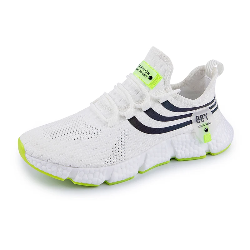 Men's Sports Shoes Mesh Breathable Running Shoes Women's Couple Shoes Men's Lightweight and Non slip Classic Sports Casual White