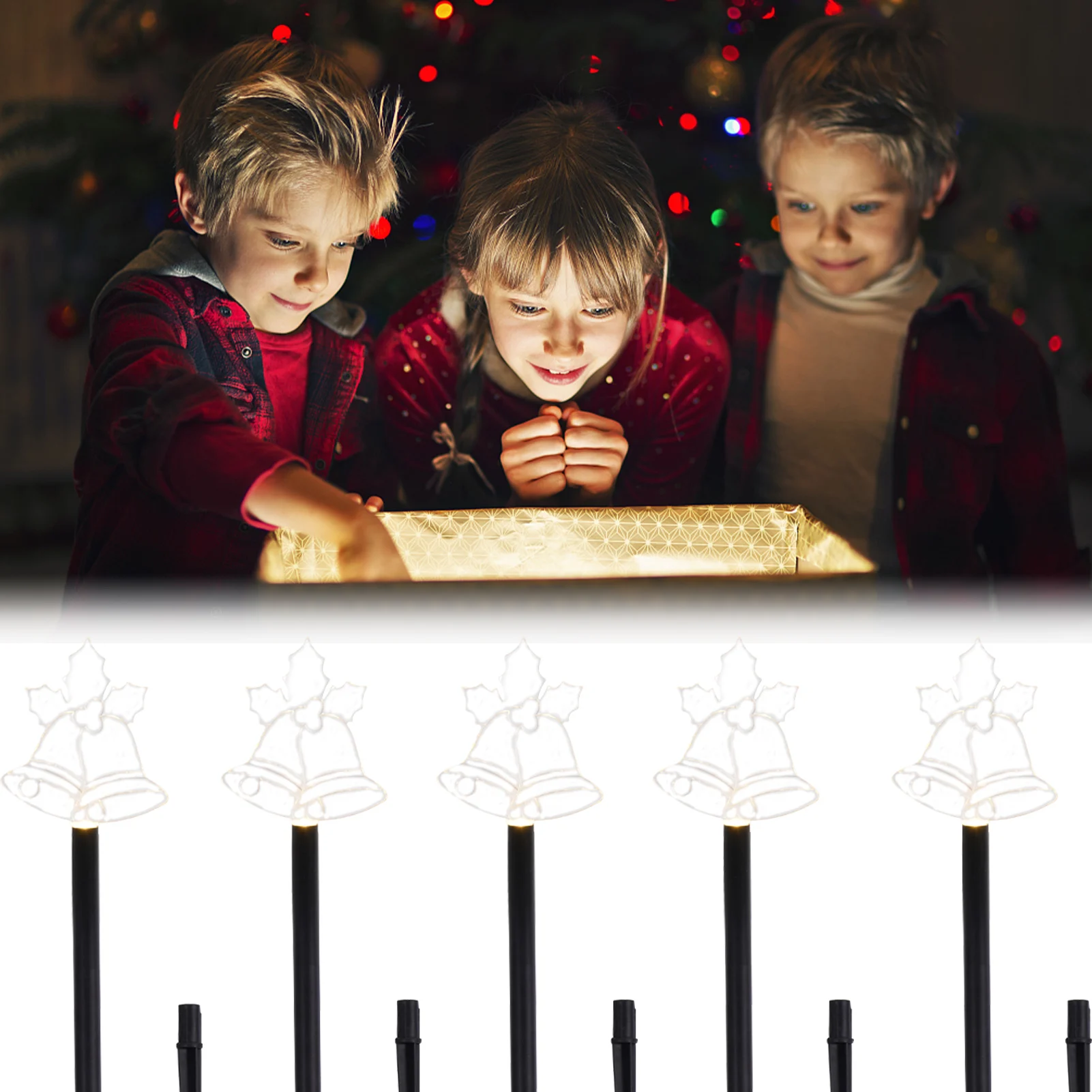 

Декоративное освещение сада акриловый Рождественский садовый светильник в виде колокольчика с солнечной панелью IP65, ветрозащитный, с пита...