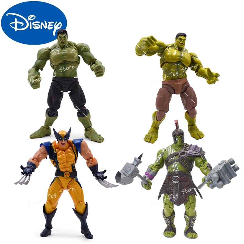 

Disney Avengers Hulk SHF Figma 271 Hulk Toy X-MEN James Howlett No.005 Wolverine Anime Action Figure Model PVC Figurine Toy