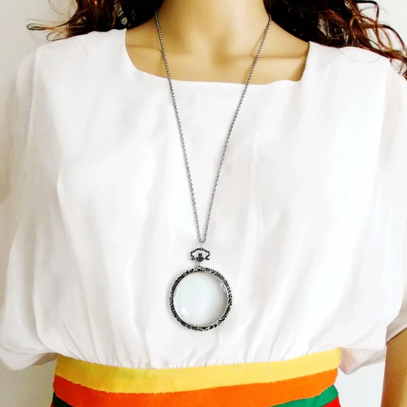 Подвесная лупа портативная 3-кратная монокль линза с подвесным ожерельем подарок