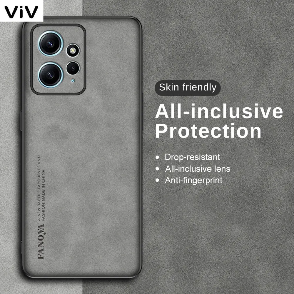 

For Xiaomi Redmi Note 12 Pro 5G Case Sheepskin Leather Phone Cover 12Pro Plus Redmy Note12 4G Camera Shockproof Soft Slim Coque