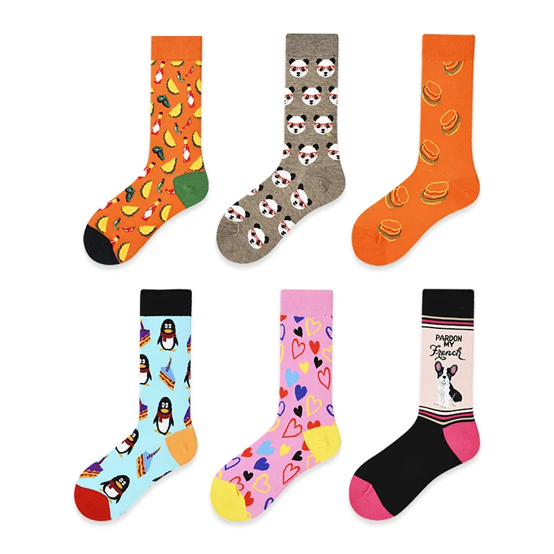 

New socks women's creative hamburger cartoon cute food tube socks Europe and the United States Sweden tide socks women