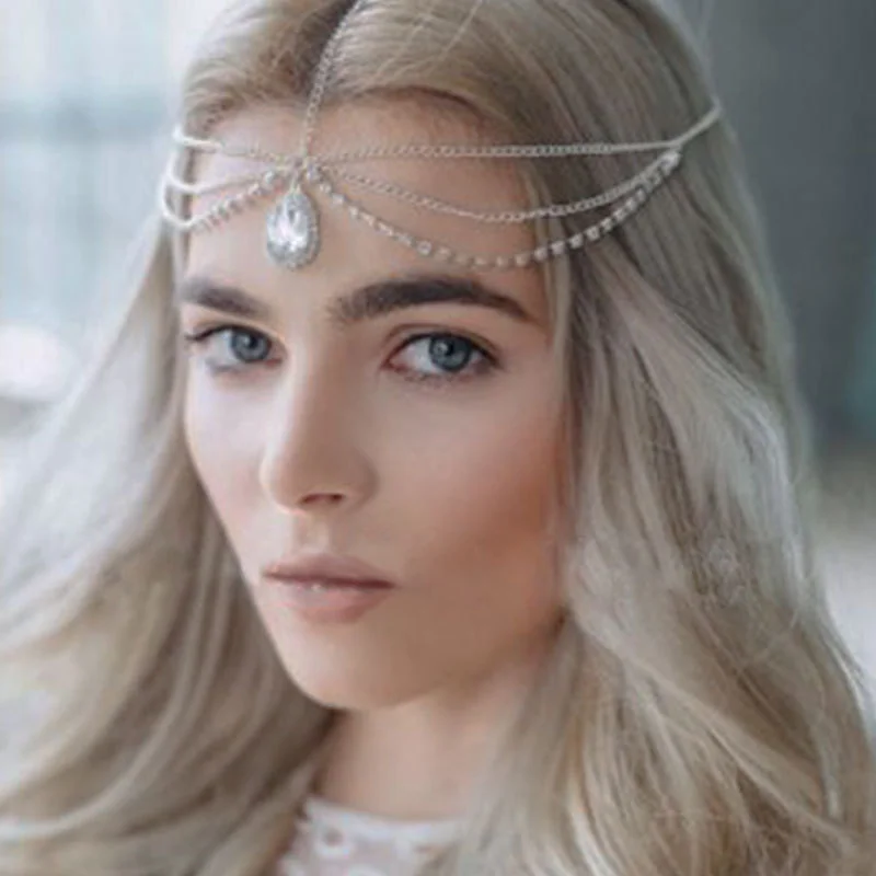 

New Rhinestone forehead eyebrow pendant bridal headdress trend headdress