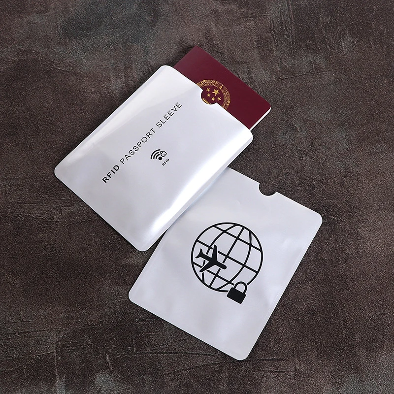 Unisex RFID Passports Sleeve Passbook Thickened Bank Anti-theft Aluminum Protection Card Holder Small Travel Passport Cover Bags