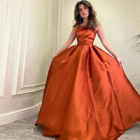 eeqasn a line saudi arabia satin prom dresses strapless simple evening dress plus size women formal occasion gowns party gowns