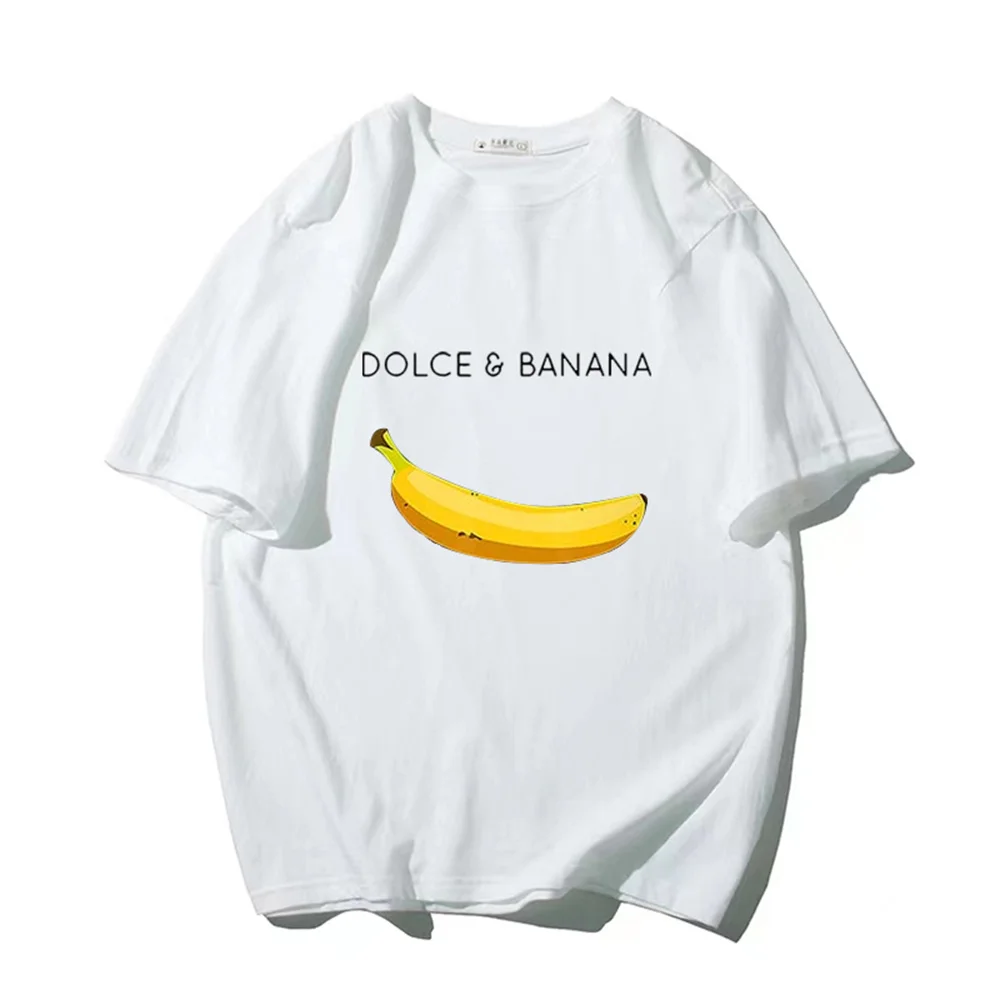 

Funny Dolce&Banana Print Mens T Shirt Simplicity Soft Cotton Tee Shirt Casual Oversized Clothes Fashion Harajuku Male Clothing