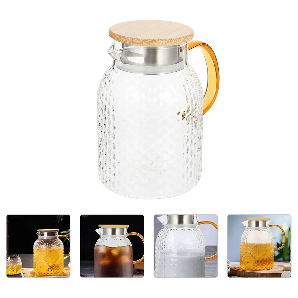 

Pitcher Water Tea Jug Cold Kettle Beverage Lid Iced Hot Serving Ice Pour Clear Drinking Teapot Handle Beer Pither Bottle Safe