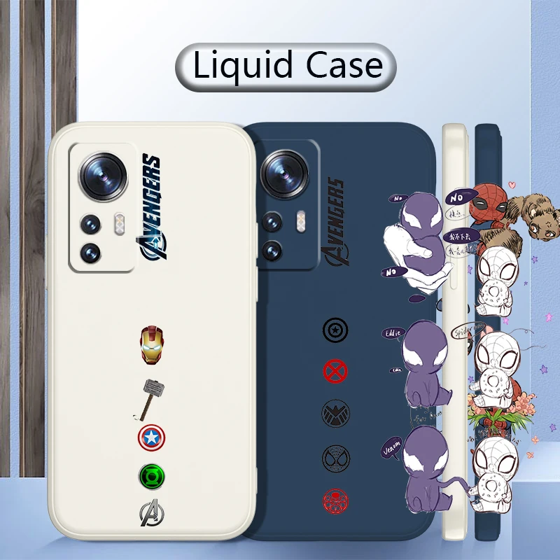 

Marvel Spider-Man For Xiaomi Mi 12 11 11T 10 10T 9 9SE Lite Pro Ultra A3 Liquid Rope Shock Resistant Phone Case