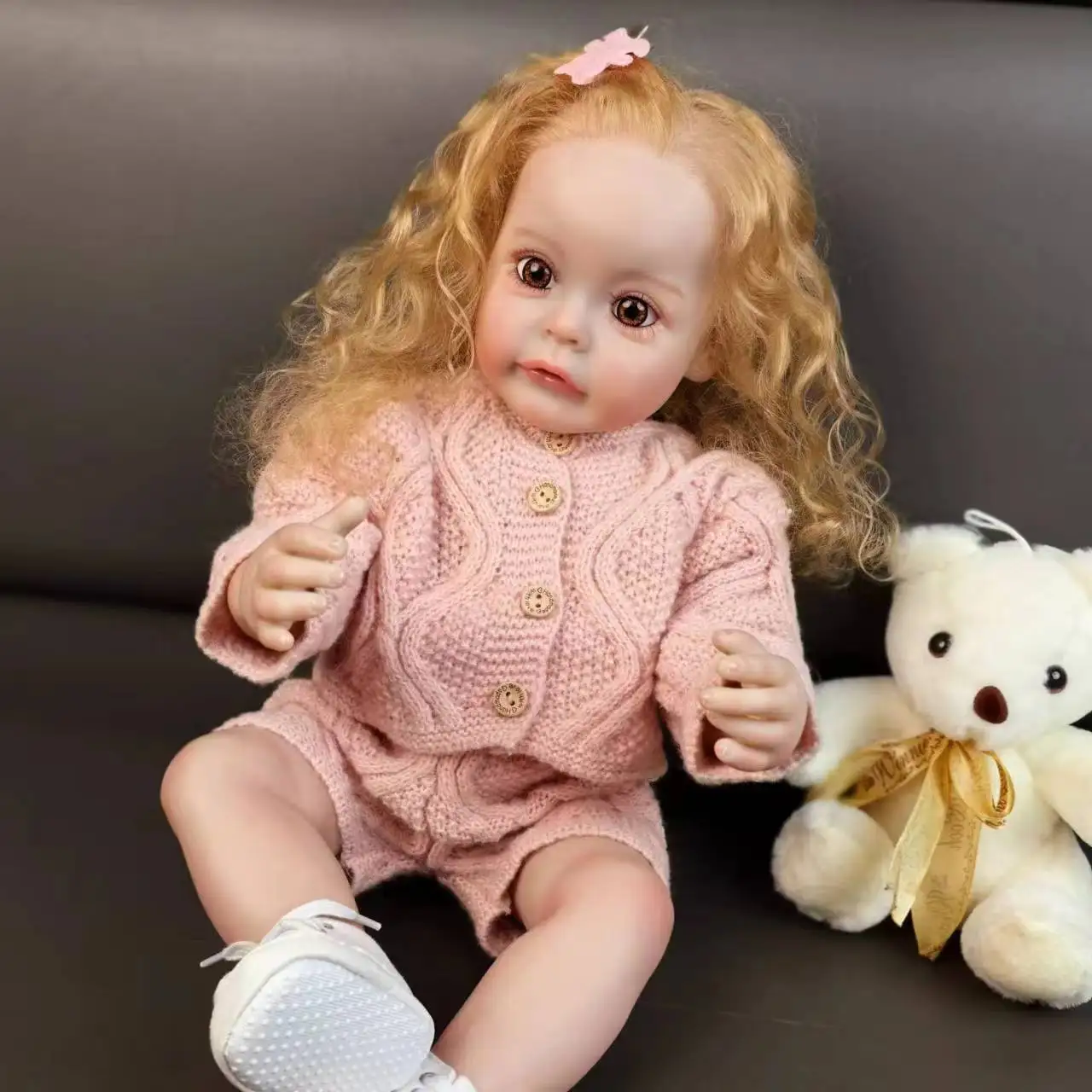 55 см полностью силиконовая кукла Reborn Baby с золотистыми волосами этнические куклы