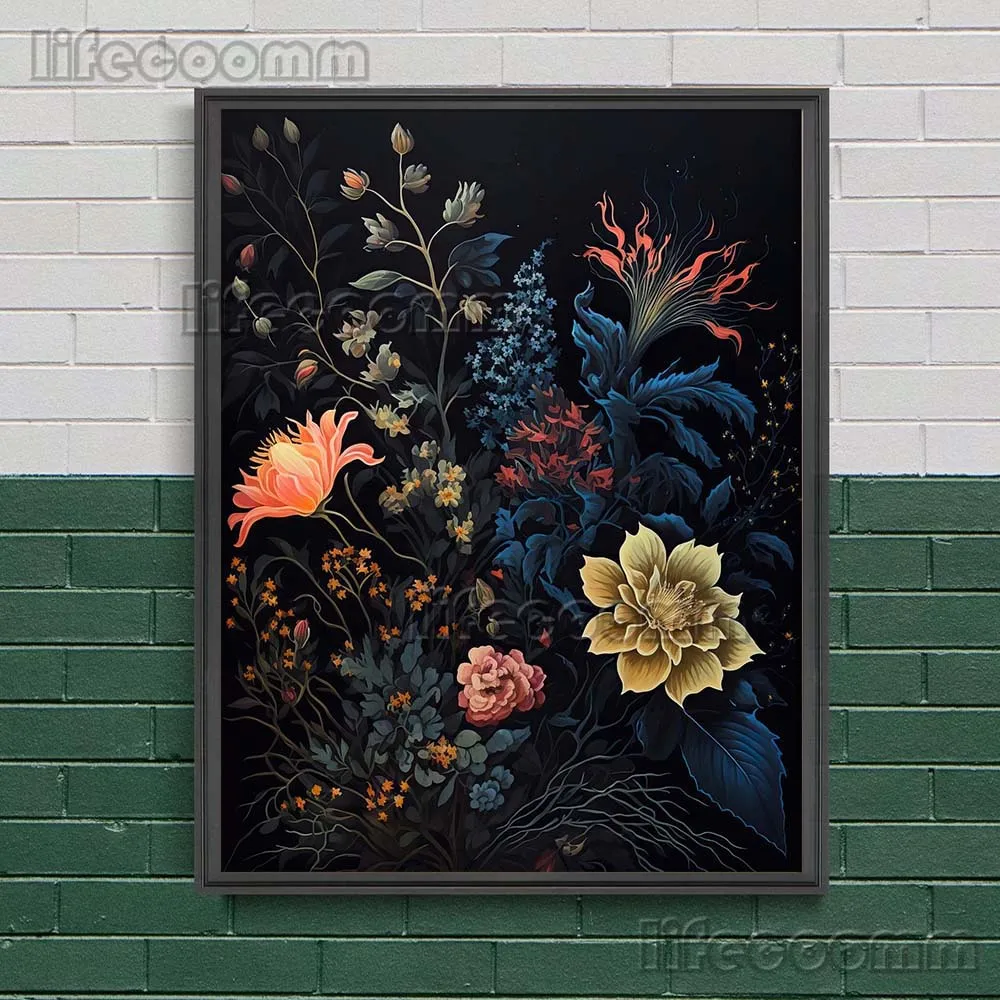 Gooseberry пион цветок радужной оболочки винтажный ботанический настенный