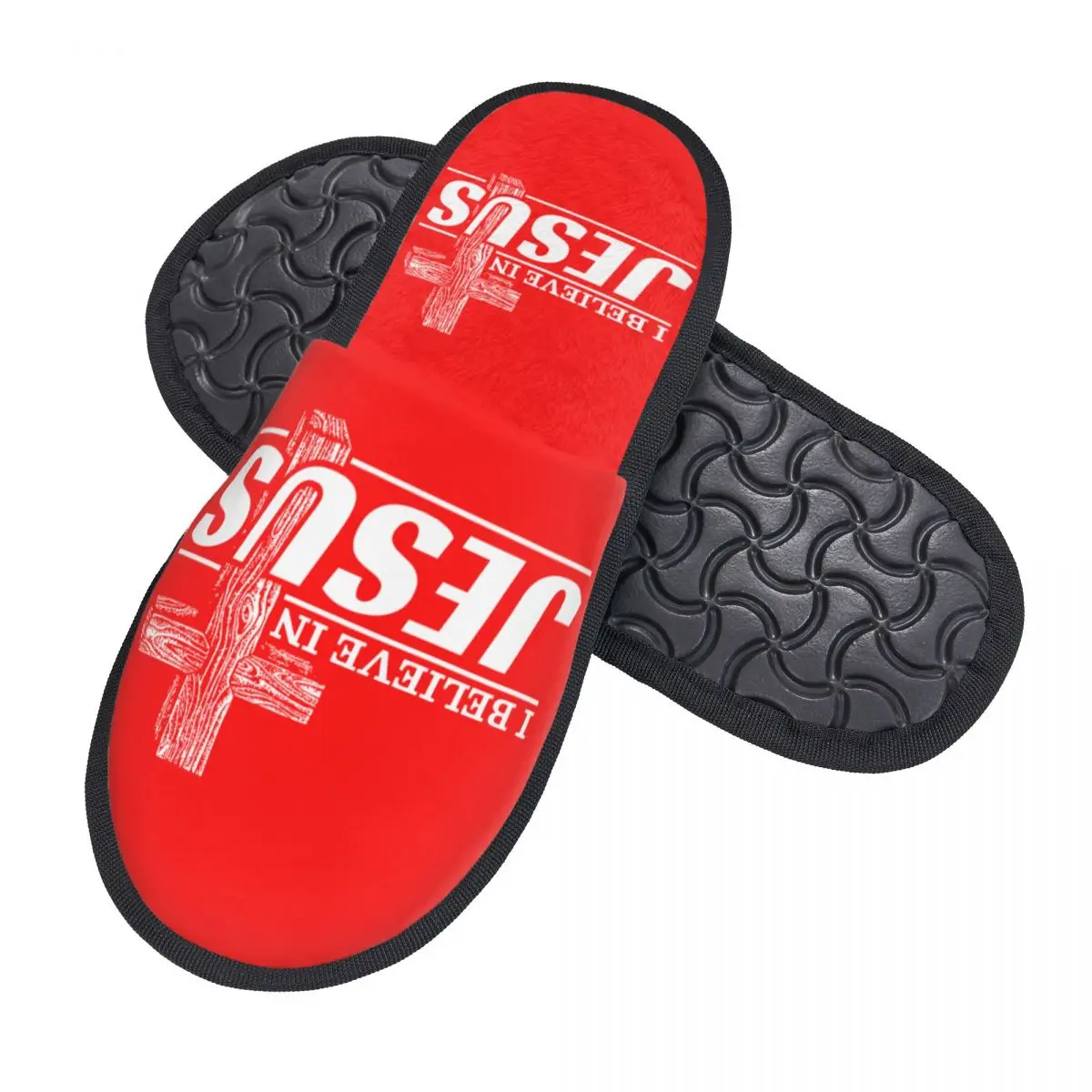 Изготовленные на заказ гостевые тапочки Я верю в Иисуса Христа для ванной