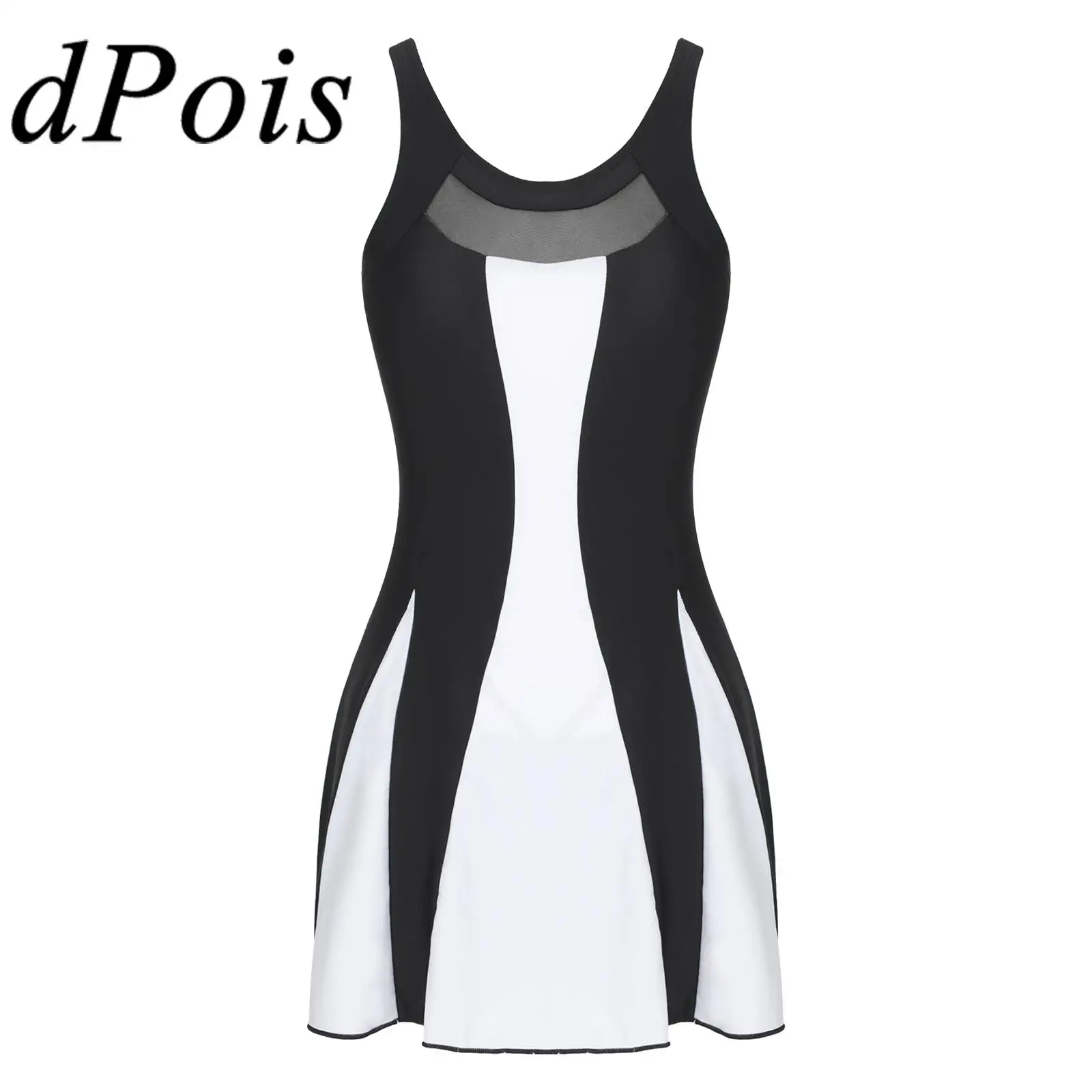 

Женские теннисные платья без рукавов, спортивное платье с цветными застежками для гольфа, бадминтона, тренировок, атлетического пляжного п...