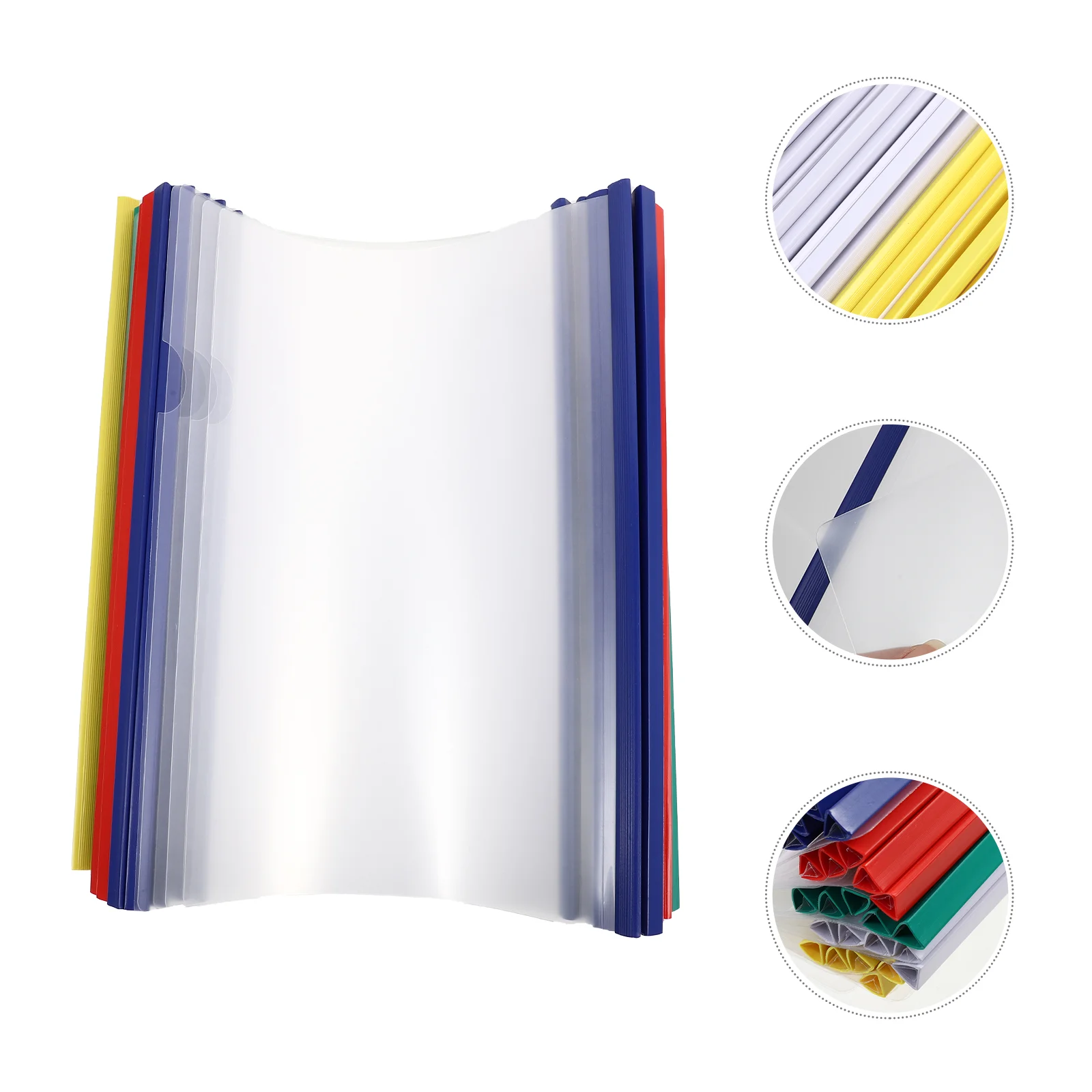 

50pcs File Folders Useful File Draw Rod Folders Transparent File Folders Document A4 Rod Clamps