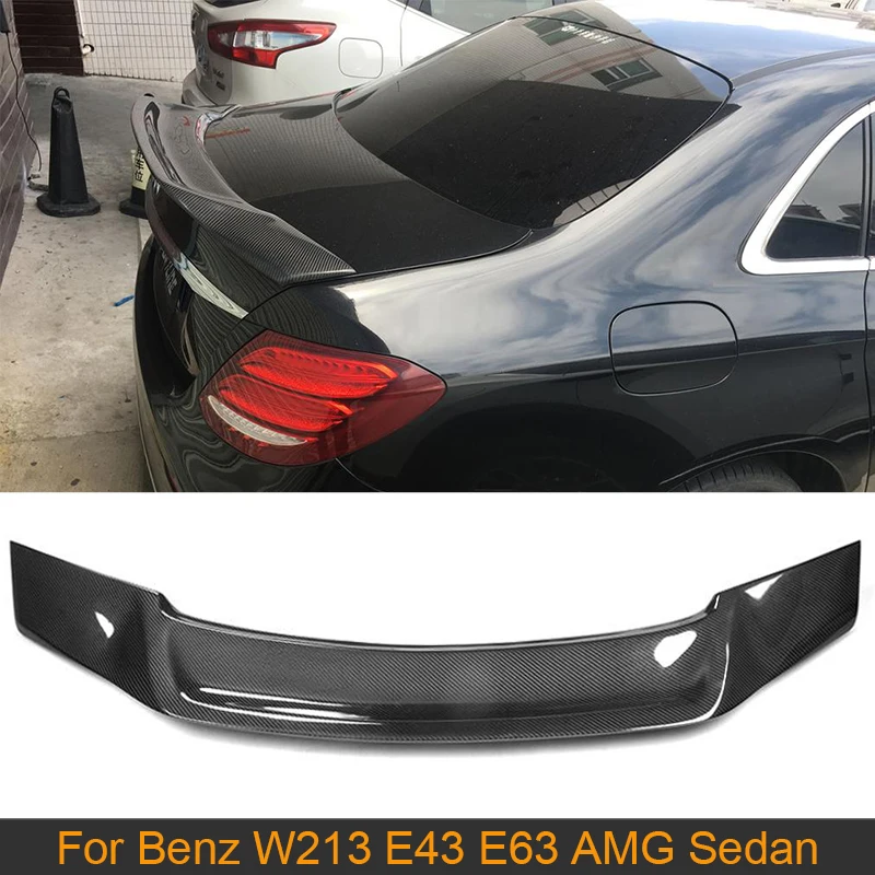 

Car Rear Trunk Spoiler Wing For Mercedes Benz E Class W213 E200 E400 E43 E63 AMG Sedan 4 Door 2016 - 2019 Carbon Fiber Black